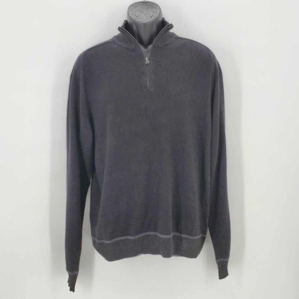 Blue by Pronto Uomo 1/4 Zip Pullover Sweater Charcoal Gray Size XL